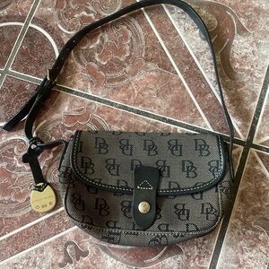 Dooney & Bourke Black and Brown Signature Crossbody Bag